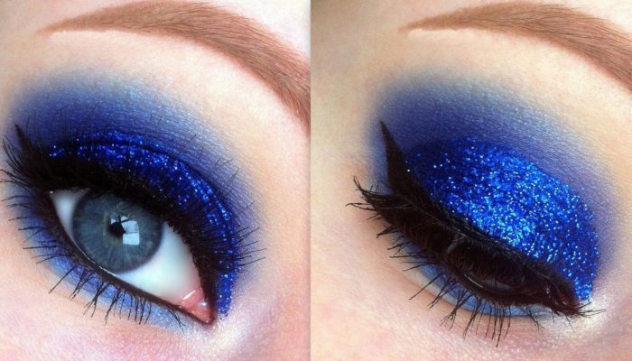 Maquillage bleu: élégant et lumineux (50 photos)